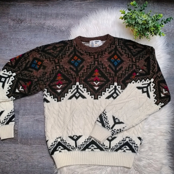Vintage London Fog Cable Knit Sweater 